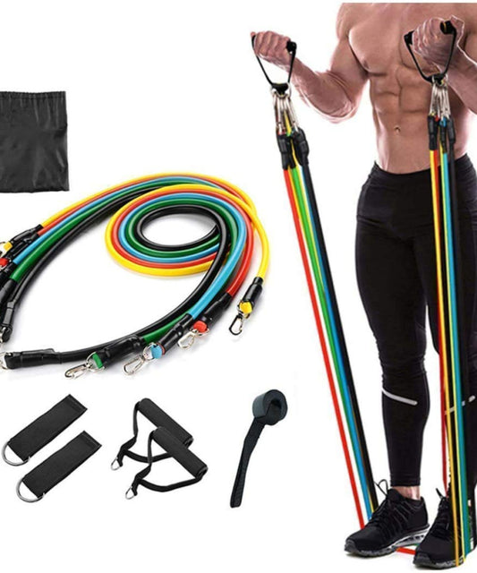 11-in-1 resistance bands set for home workout, fitness training, accessories, IndianChic