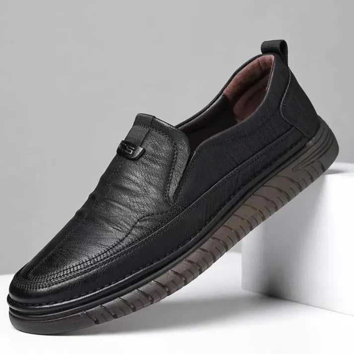 Leather black shoes
