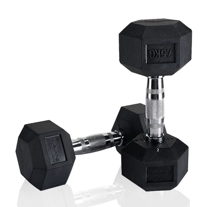 Lifelong PVC Hex Dumbbells Pack of 2 (5kg*2) Black Color for Home Gym Equipment Fitness Barbell|Gym Exercise|Home Workout, Gym Dumbbells|Dumbbells Weights for Men & Women (6 Months Warranty)