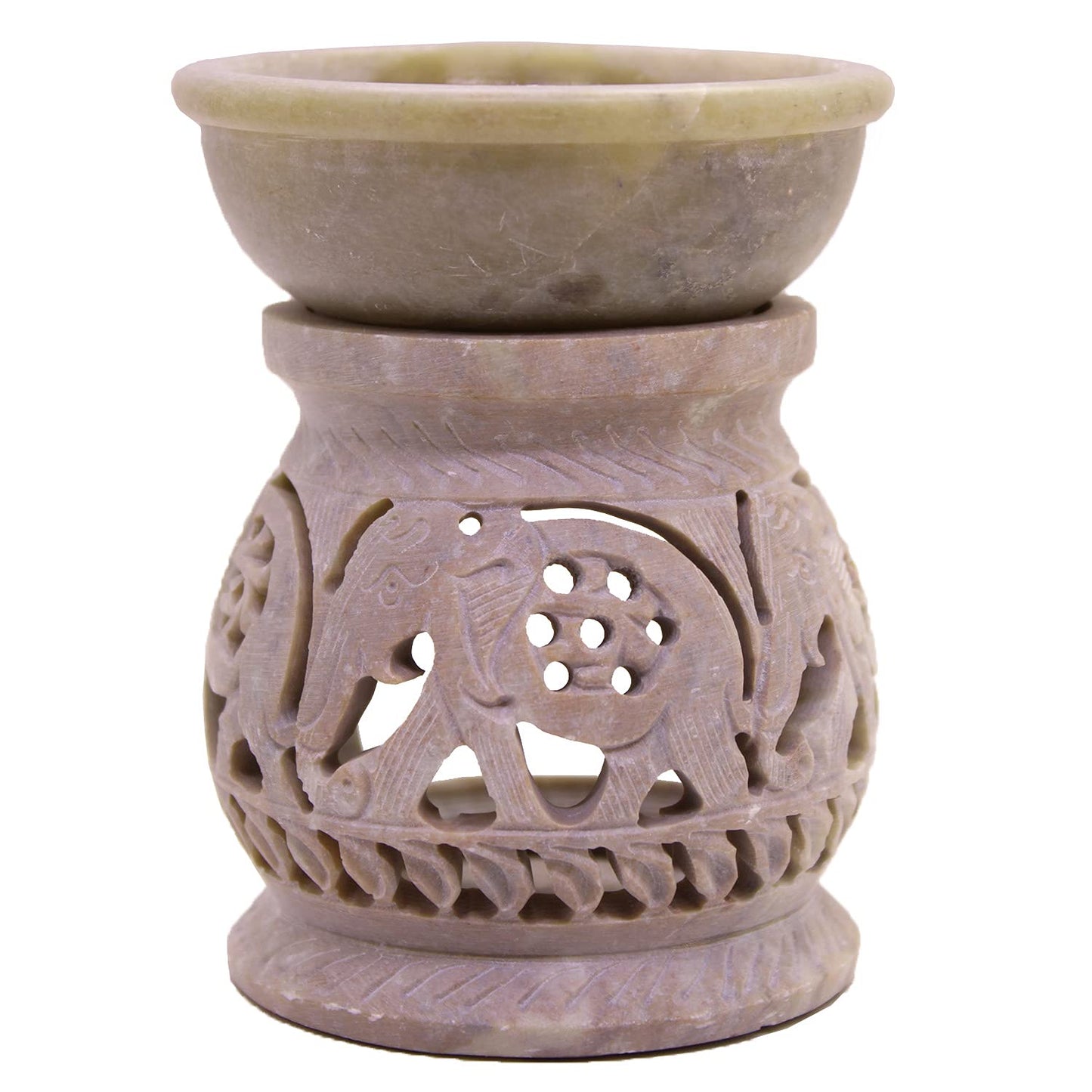 Black 4 Inch Ceramic Aroma Candle Diffuser Oil Burner Clay Lamp Wax Warmer Tea Light Holder For Home Decor. (Free 1 Candle Tea Light) - Pack Of 1.