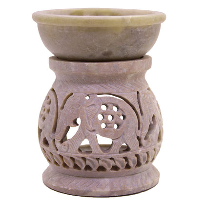 Black 4 Inch Ceramic Aroma Candle Diffuser Oil Burner Clay Lamp Wax Warmer Tea Light Holder For Home Decor. (Free 1 Candle Tea Light) - Pack Of 1.