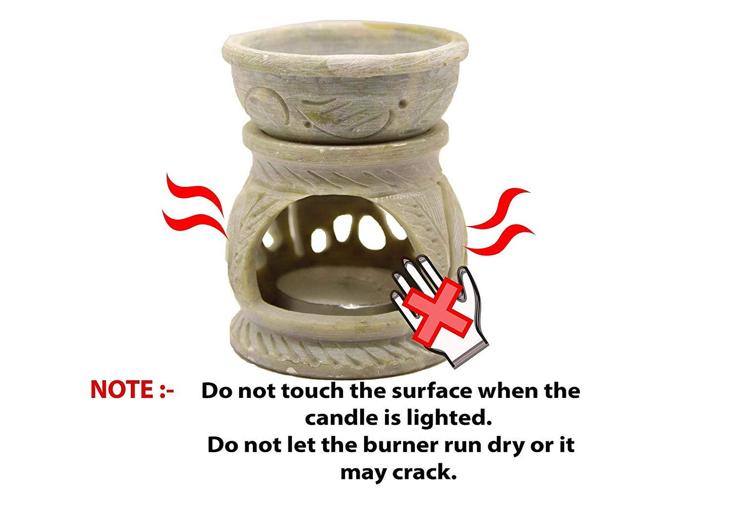 Black 4 Inch Ceramic Aroma Candle Diffuser Oil Burner Clay Lamp Wax Warmer Tea Light Holder For Home Decor. (Free 1 Candle Tea Light) - Pack Of 1.