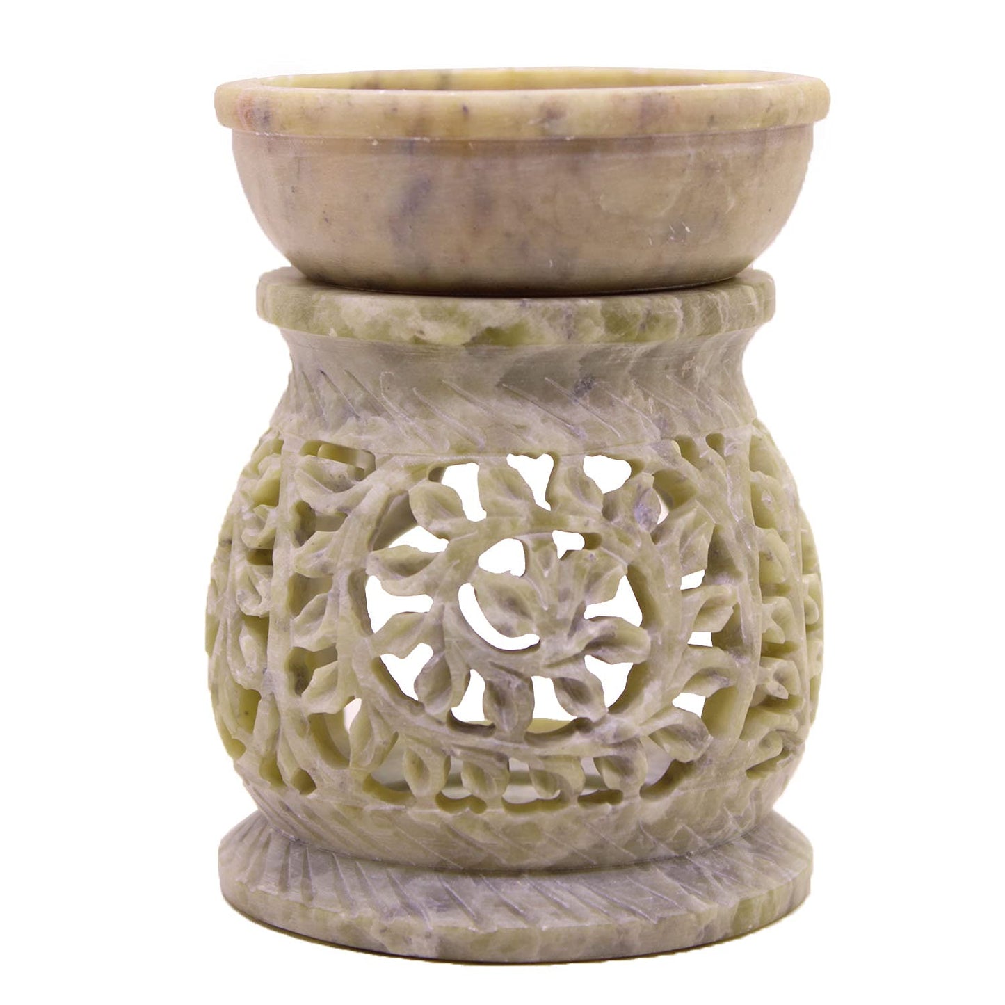 Black 4 Inch Ceramic Aroma Candle Diffuser Oil Burner Clay Lamp Wax Warmer Tea Light Holder For Home Decor. (Free 1 Candle Tea Light) - Pack Of 1.
