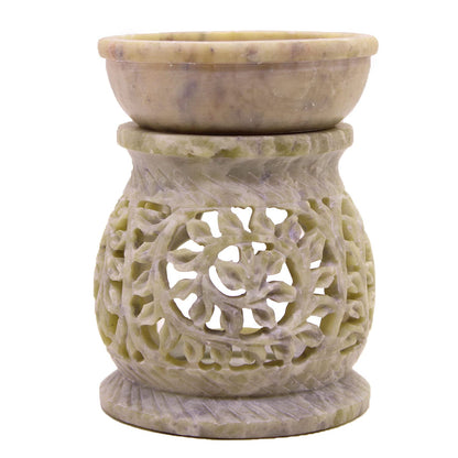 Black 4 Inch Ceramic Aroma Candle Diffuser Oil Burner Clay Lamp Wax Warmer Tea Light Holder For Home Decor. (Free 1 Candle Tea Light) - Pack Of 1.
