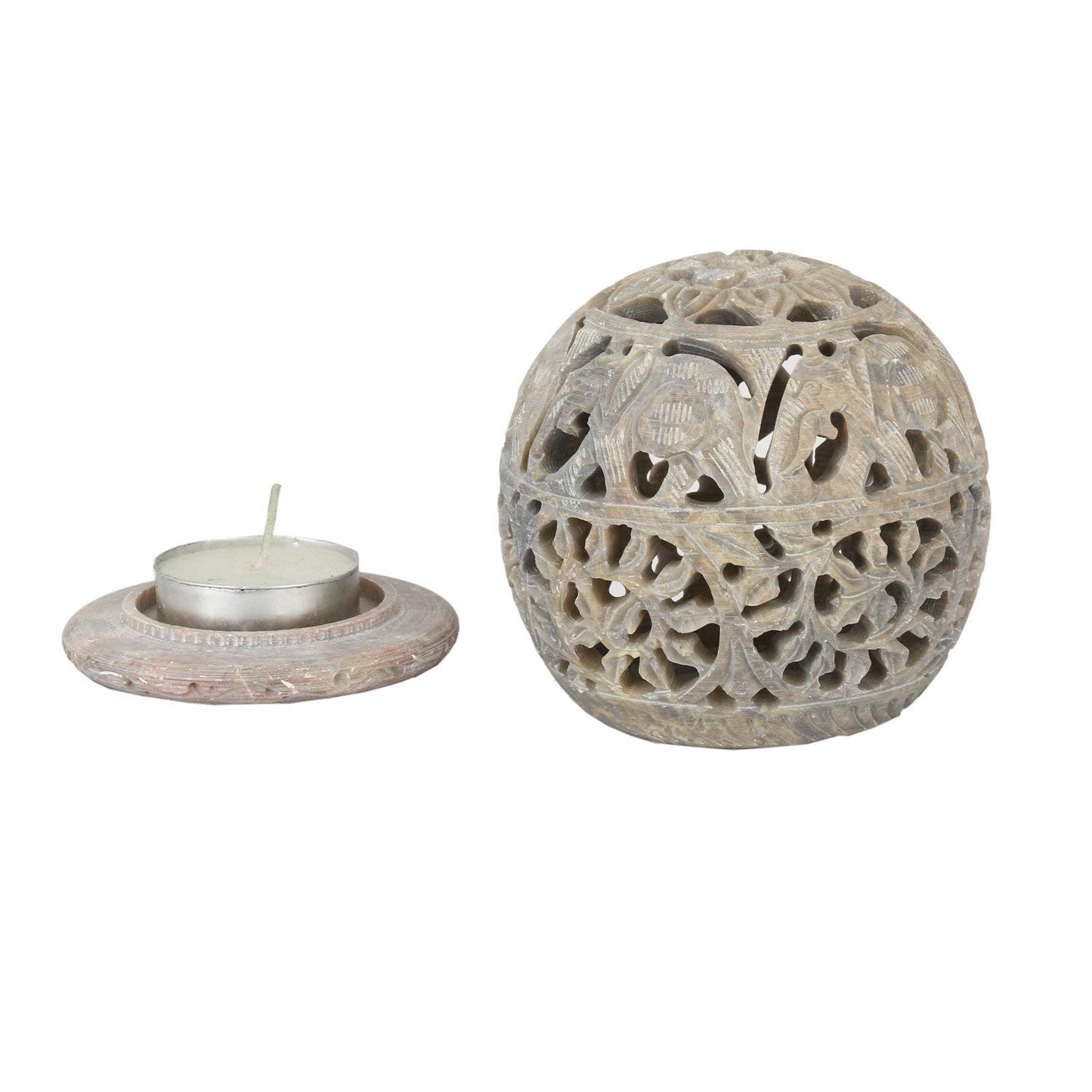 Black 4 Inch Ceramic Aroma Candle Diffuser Oil Burner Clay Lamp Wax Warmer Tea Light Holder For Home Decor. (Free 1 Candle Tea Light) - Pack Of 1.