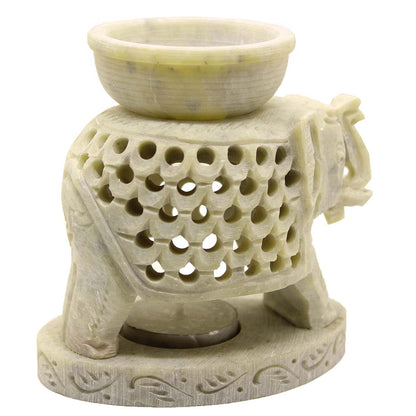 Black 4 Inch Ceramic Aroma Candle Diffuser Oil Burner Clay Lamp Wax Warmer Tea Light Holder For Home Decor. (Free 1 Candle Tea Light) - Pack Of 1.