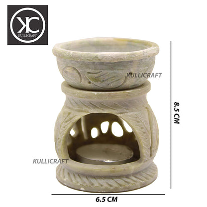Black 4 Inch Ceramic Aroma Candle Diffuser Oil Burner Clay Lamp Wax Warmer Tea Light Holder For Home Decor. (Free 1 Candle Tea Light) - Pack Of 1.