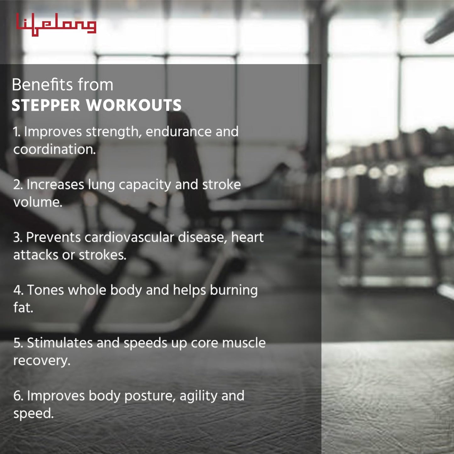 Lifelong Polypropylene Exercise Fitness Stepper for Exercise Aerobics Stepper | Max Weight 200kg
