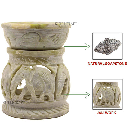 Black 4 Inch Ceramic Aroma Candle Diffuser Oil Burner Clay Lamp Wax Warmer Tea Light Holder For Home Decor. (Free 1 Candle Tea Light) - Pack Of 1.