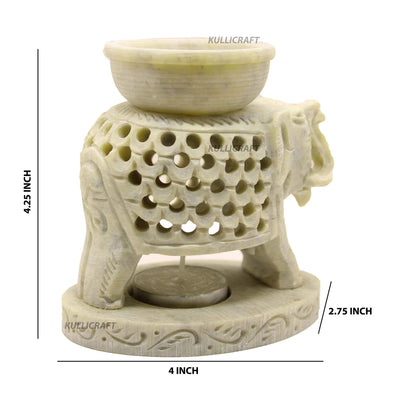 Black 4 Inch Ceramic Aroma Candle Diffuser Oil Burner Clay Lamp Wax Warmer Tea Light Holder For Home Decor. (Free 1 Candle Tea Light) - Pack Of 1.