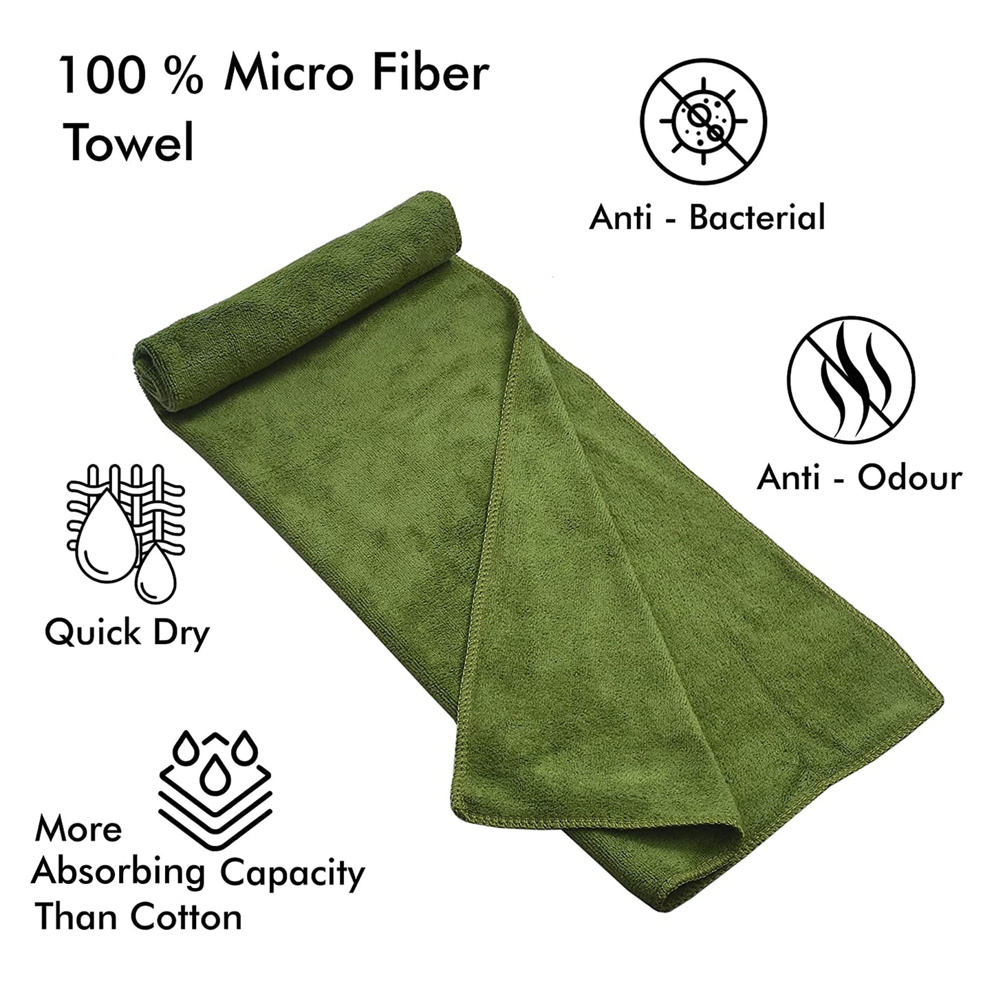 Yellow Weaves Super Soft Microfiber Hand Towels, Gym & Workout Towels 400 GSM, Multicolour 8, Set of 4