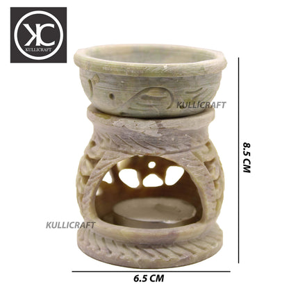 Black 4 Inch Ceramic Aroma Candle Diffuser Oil Burner Clay Lamp Wax Warmer Tea Light Holder For Home Decor. (Free 1 Candle Tea Light) - Pack Of 1.