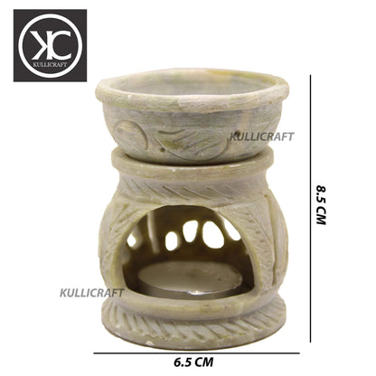 Black 4 Inch Ceramic Aroma Candle Diffuser Oil Burner Clay Lamp Wax Warmer Tea Light Holder For Home Decor. (Free 1 Candle Tea Light) - Pack Of 1.
