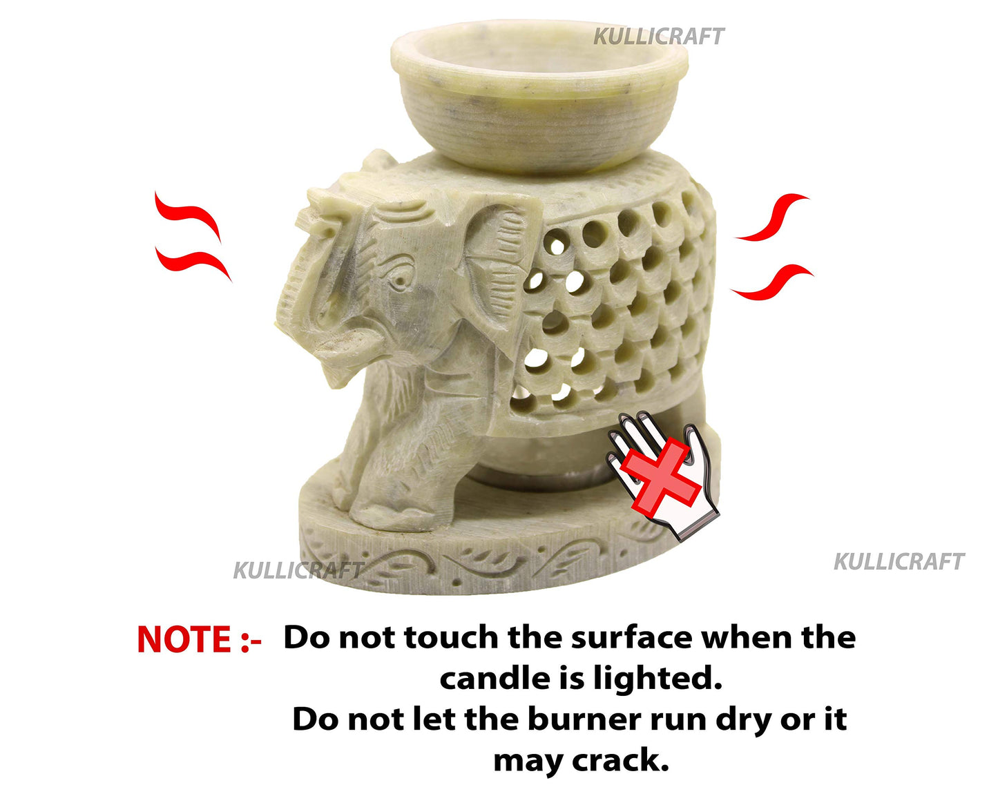 Black 4 Inch Ceramic Aroma Candle Diffuser Oil Burner Clay Lamp Wax Warmer Tea Light Holder For Home Decor. (Free 1 Candle Tea Light) - Pack Of 1.