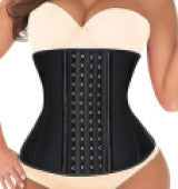 Woman wearing black seamless hook shapewear tummy belt, IndianChic fashion accessory
