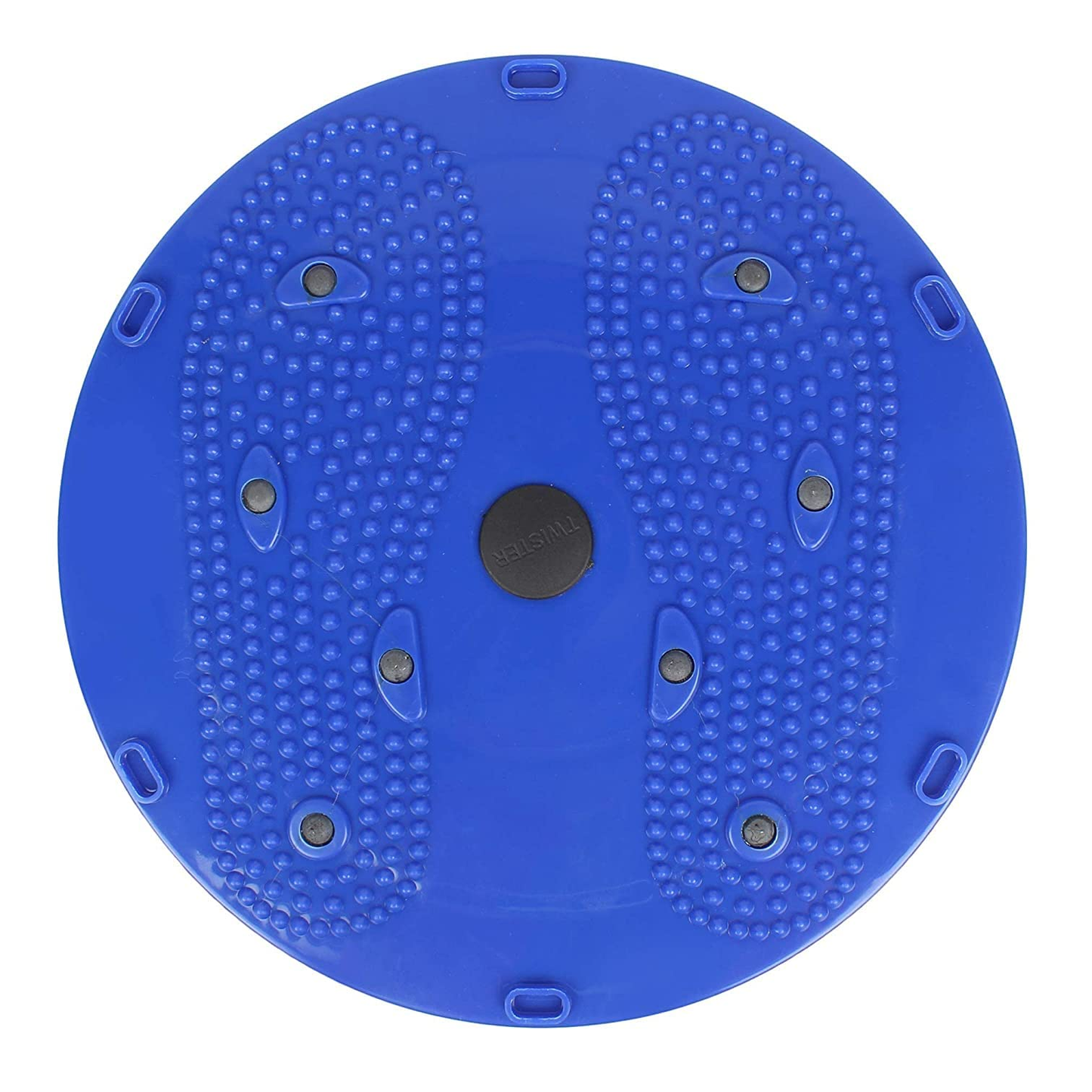 Blue tummy twister abdominal exerciser fitness disc with textured foot grips