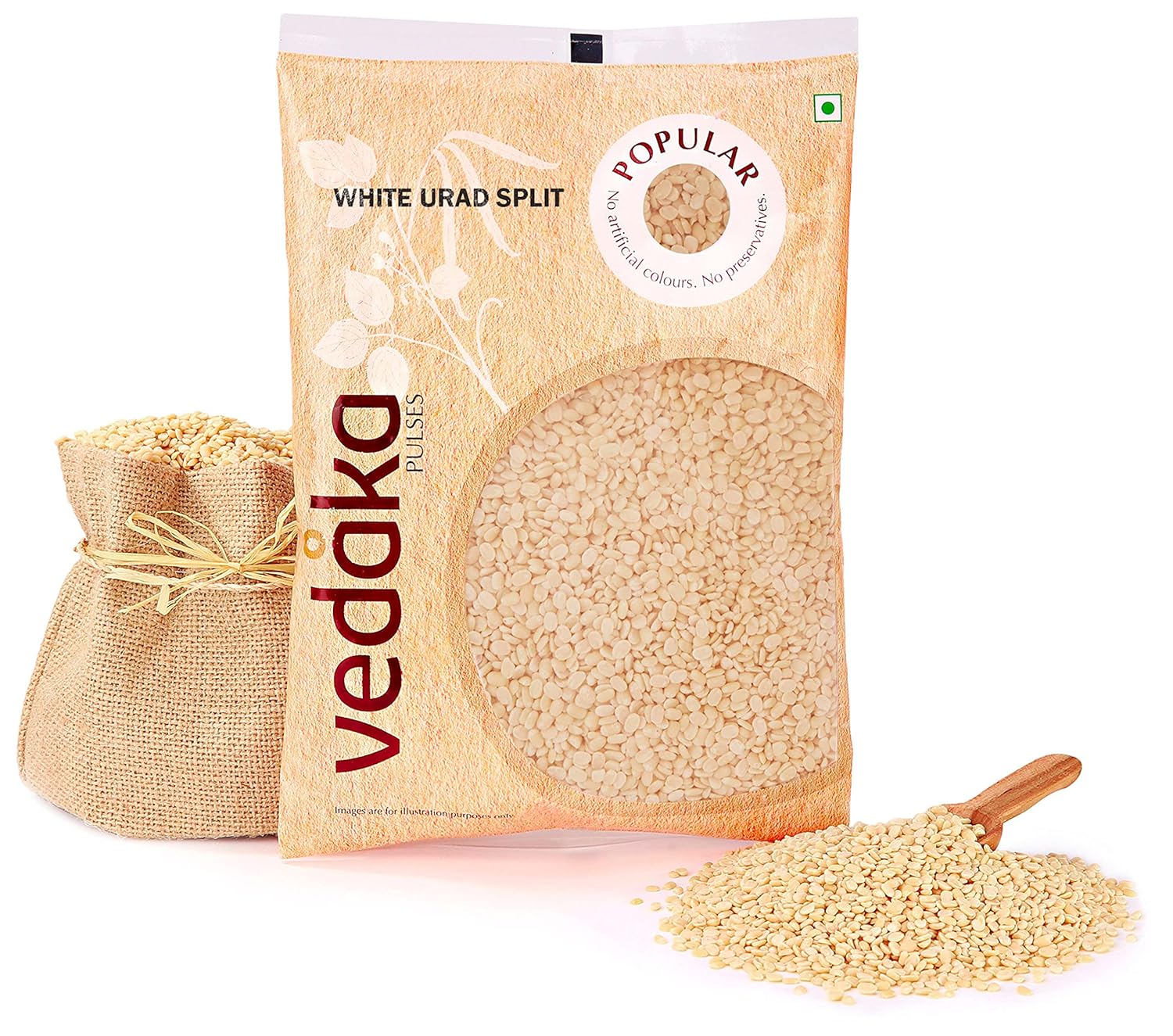 Amazon Brand – Vedaka Popular Unpolished White Urad Split, 500 g|Naturally Rich in Protein||Naturally Cholesterol free