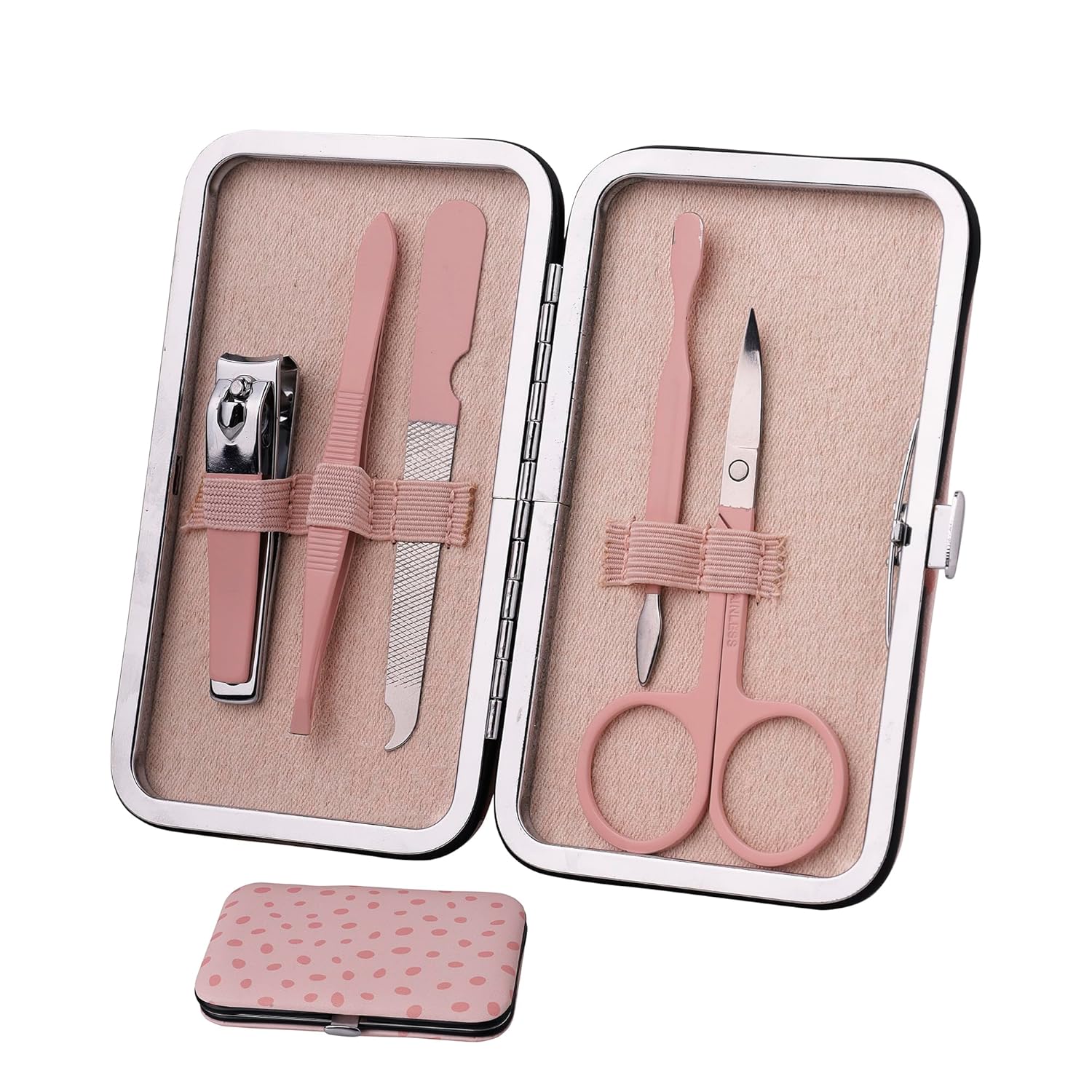 BUNGALOW BEAUTY Manicure Set Nail Clippers – 6PCS Stainless Steel Manicure Set, Professional Mens Grooming Kits, Nail Care Tools with Luxurious Travel Case – California Proposition 65 listed – Lead free | Cadmium Free | Phthalates Free