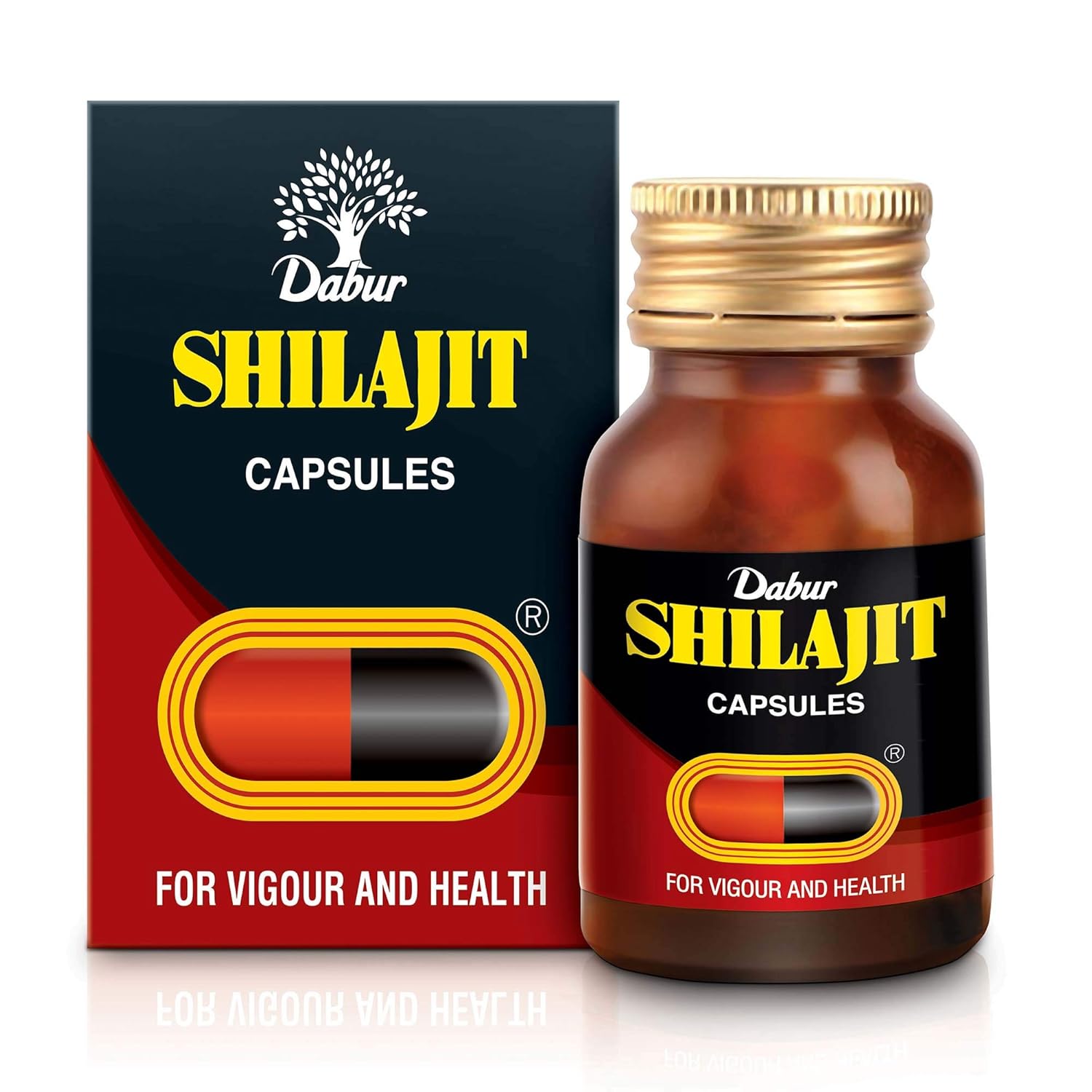 Dabur Shilajit Ayurvedic Capsules – 30 capsules | Pure Shilajit With Antifatigue , Anti Inflammatory Benefits | For Vigour & Strength | Immunity Booster | Ayurvedic Health Tonic
