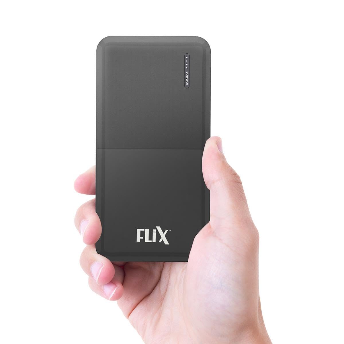 FLiX(Beetel) New Launch PowerXtreme 10,000mAh Slim Power Bank, USB C/Micro USB Input, Dual USB A Output, Compatible with iPhone 14 13 12 11 Samsung S22 S23 S21 Google Pixel 7 Oneplus (Black-P10)