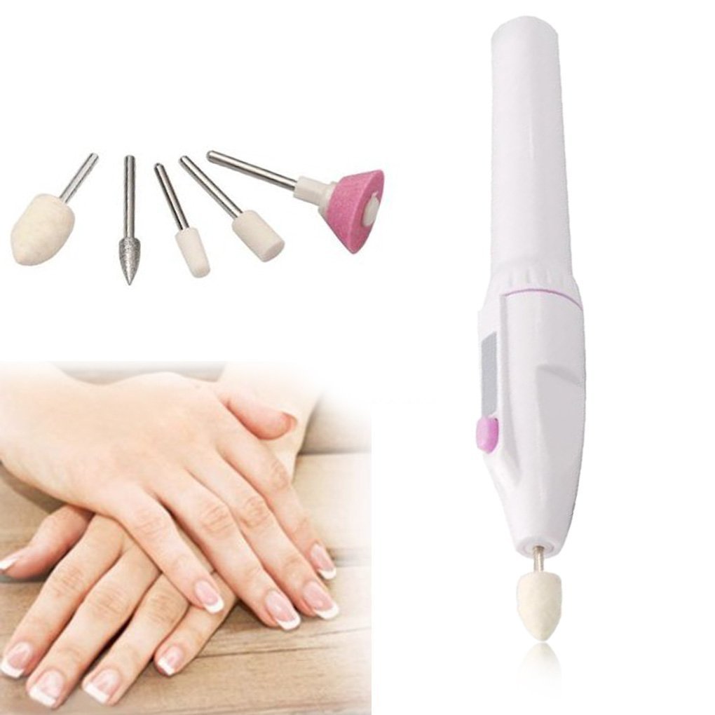Flipco 5 in 1 Art Tip Electric Manicure Toe Nail Drill Salon Sharper Grooming Tool Kit