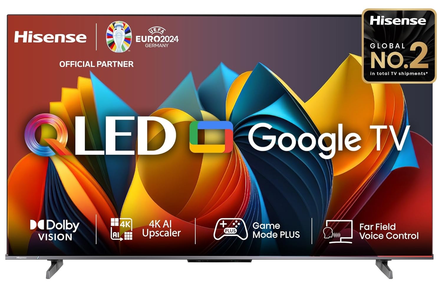 Hisense 108 cm (43 inches) E68N Series 4K Ultra HD Smart Google QLED TV 43E68N (Grey)