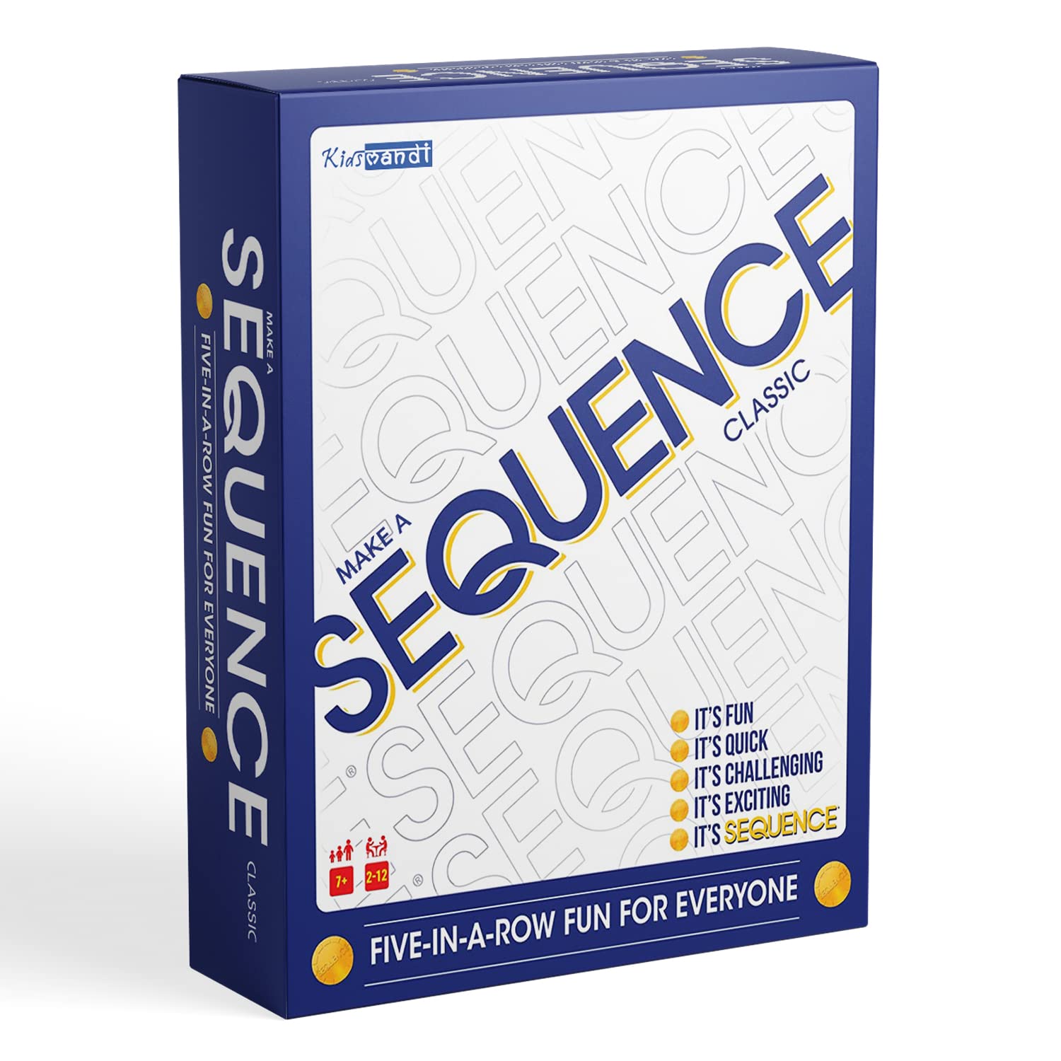 Kids Mandi Sequence Board Game | Make 5 in a Series Card Game | Board Game for All Ages,Multicolor