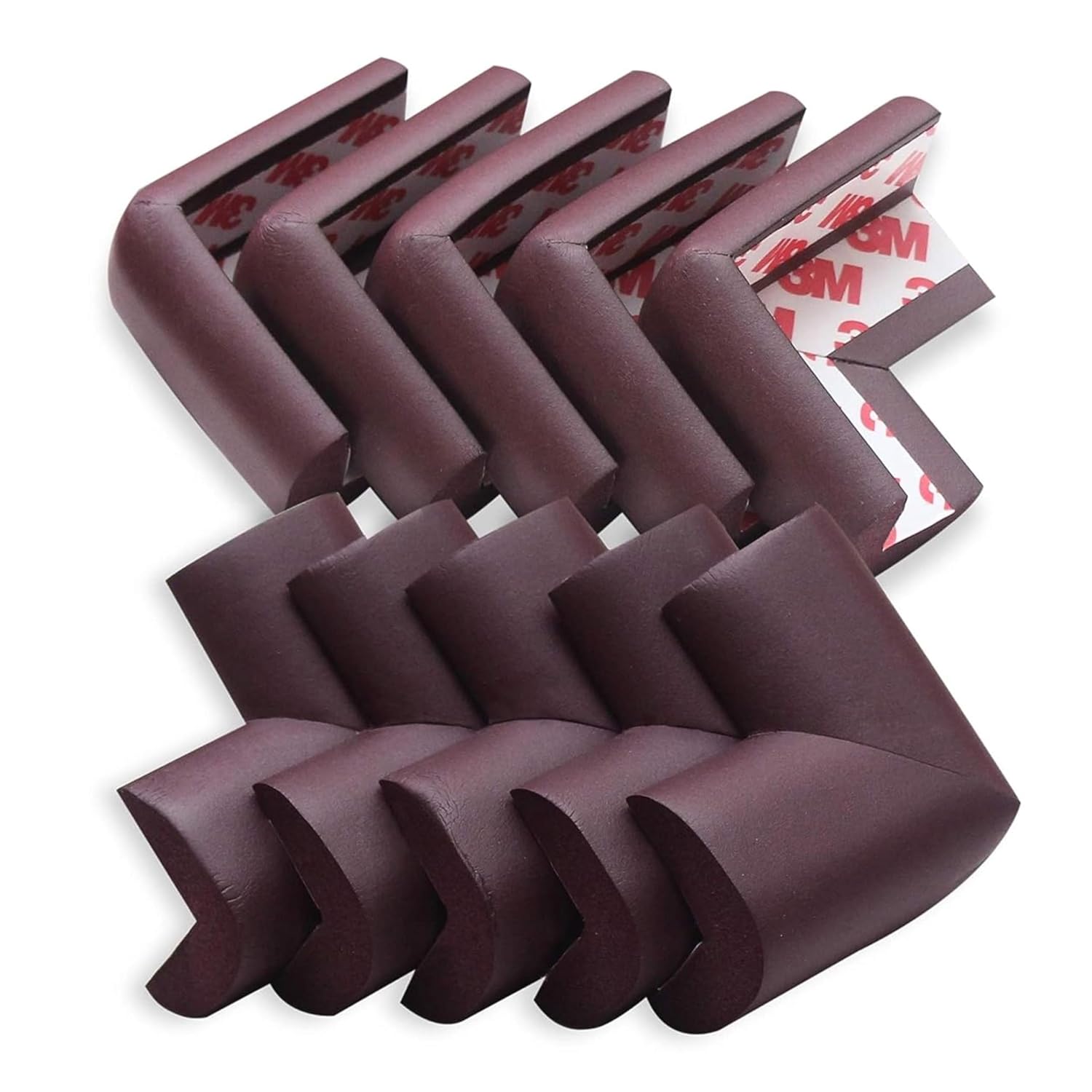 Kidsmate Baby Proofing Corner Guards | Extra Soft and Cushioned Corner Protector for Sharp Edges | Child Safety Edge Protector for Kids | Furniture Table Baby Safety Product (Pack of 10) – Brown