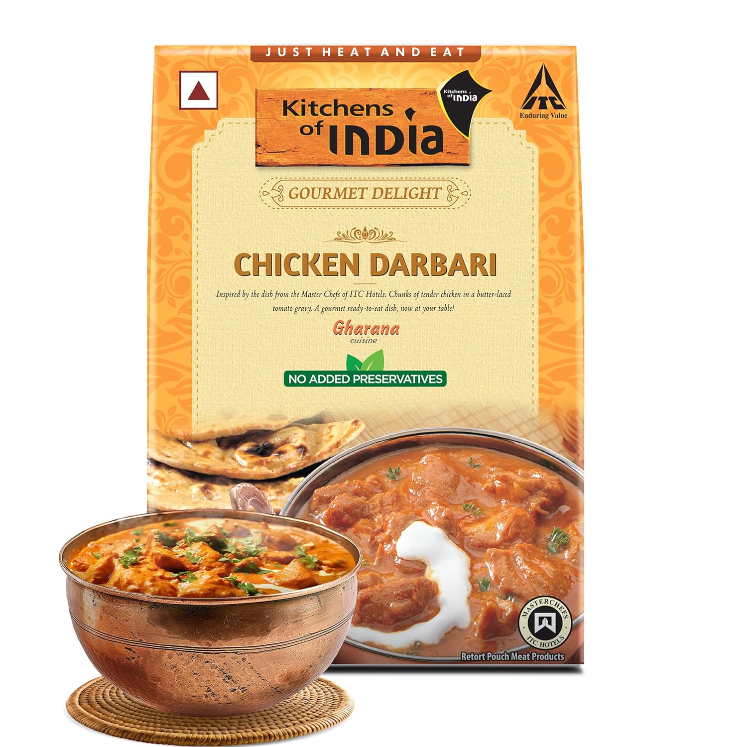 Kitchens of India Chicken Darbari, ITC Ready to Eat Indian Food, Just Heat and Eat, Microwavable, 285g