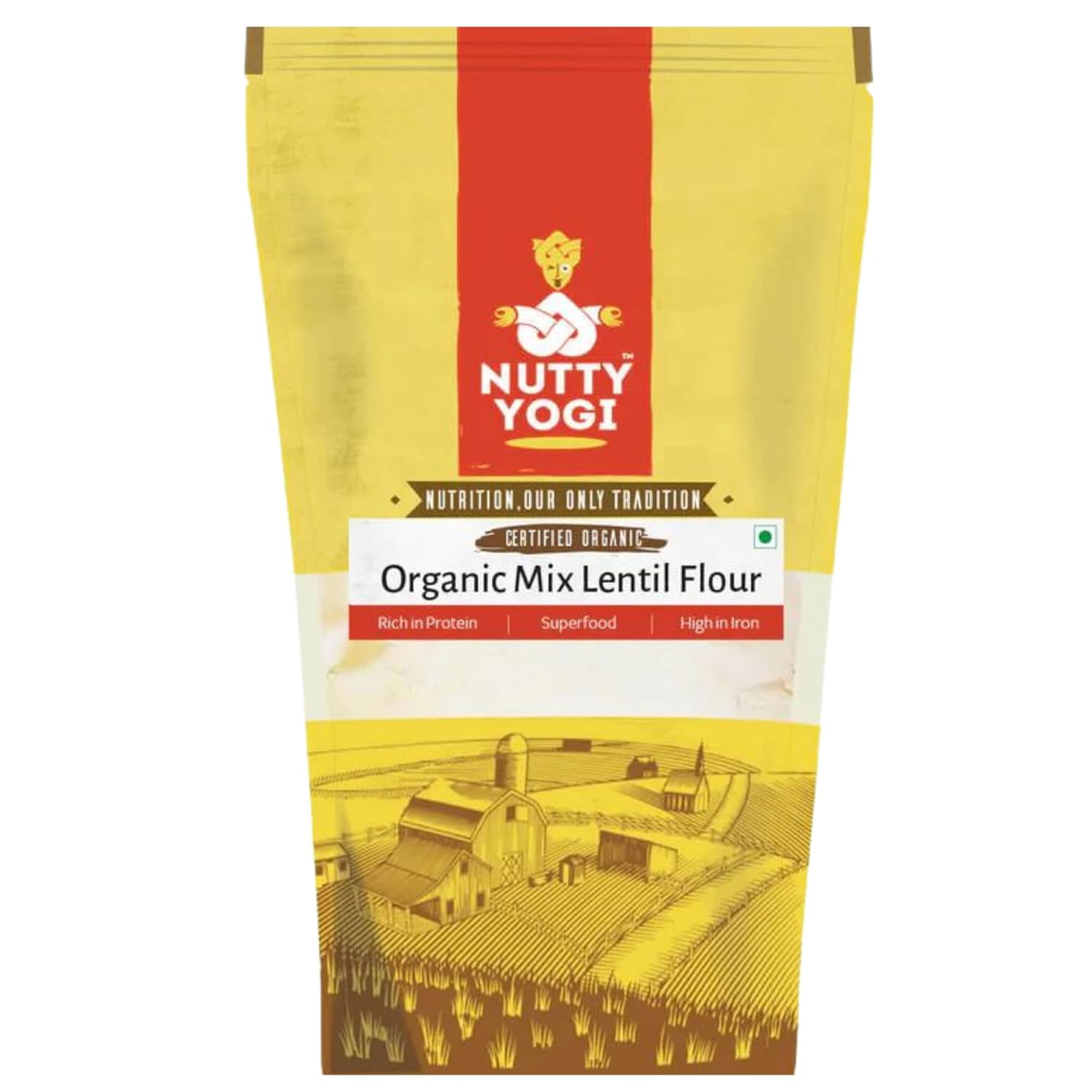 Nutty Yogi Organic Five Lentil Mix Flour – (800 Grams) | Healthy |Protein | Rich in Minerals | Gluten Free | High in Protein