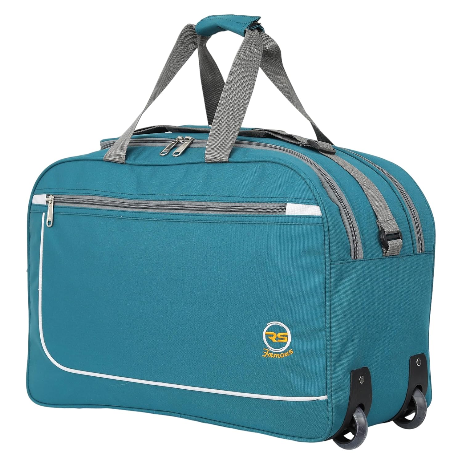 RS Famous 65L Strolley Duffel Bag – Travel Bag Waterproof Polyester Lightweight Luggage Bags with 2 Wheel (Multicolor)