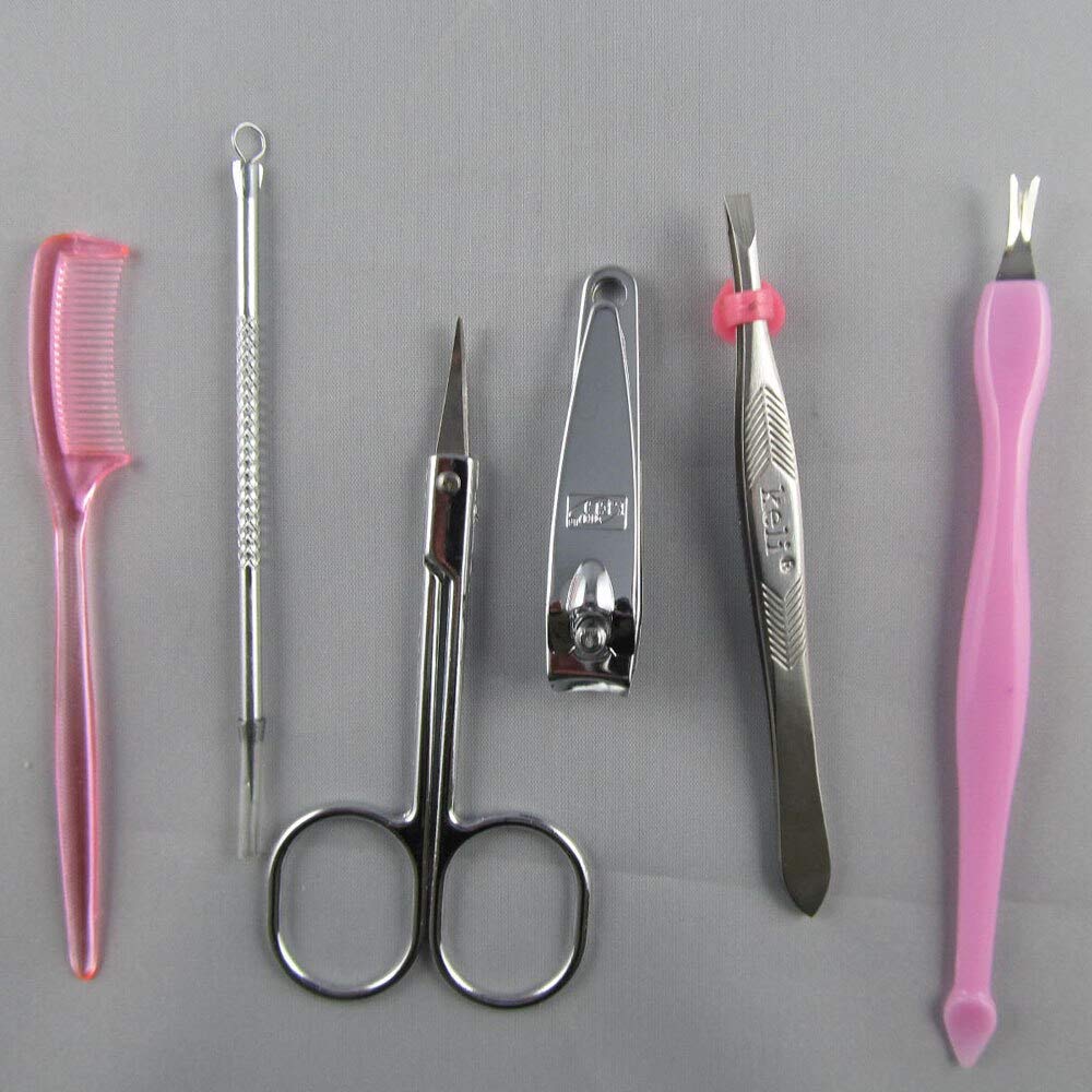 Sajani Women Manicure Pedicure Set,Manicure Tool Kit With Scissor,Earpick,Nail cutter,Acne Needle,Grooming Kit (Multicolour)