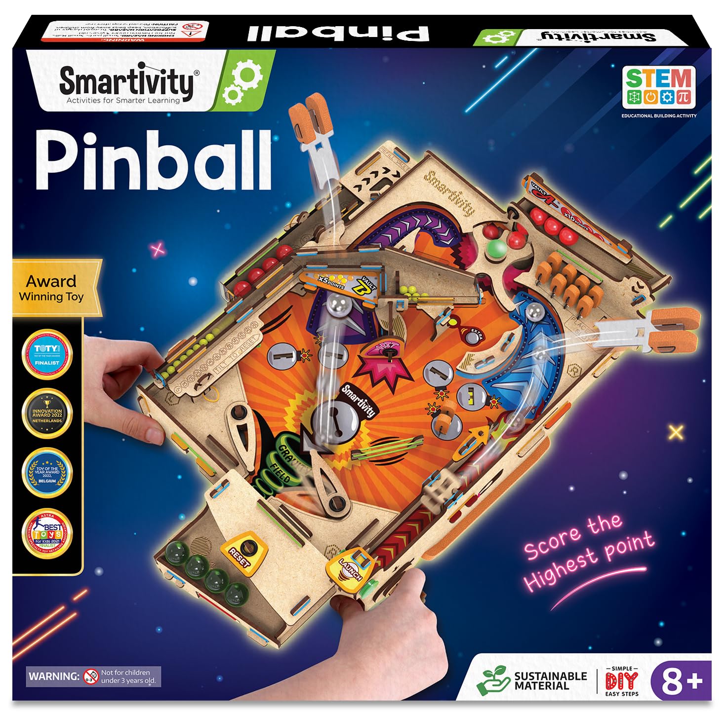 Smartivity Pinball Machine for Kids 8-14 Years I Global Award Winning Arcade Game| Birthday Gifts for Boys & Girls| DIY Science Toy for Kids 8,9,10,11,12,13,14 Years OldI STEM Wooden Construction Toys