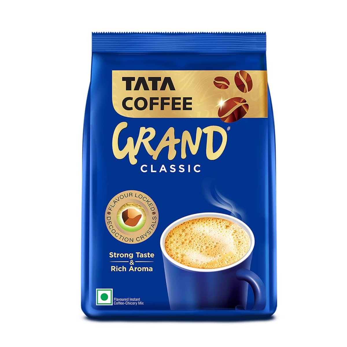 Tata Coffee Grand Classic Instant Coffee, 100g Pack, Instant Coffee-Chicory Mixture, Special Hotel Blend, Fresh Taste & Rich Aroma, Arabica And Robusta Beans, Strong Coffee