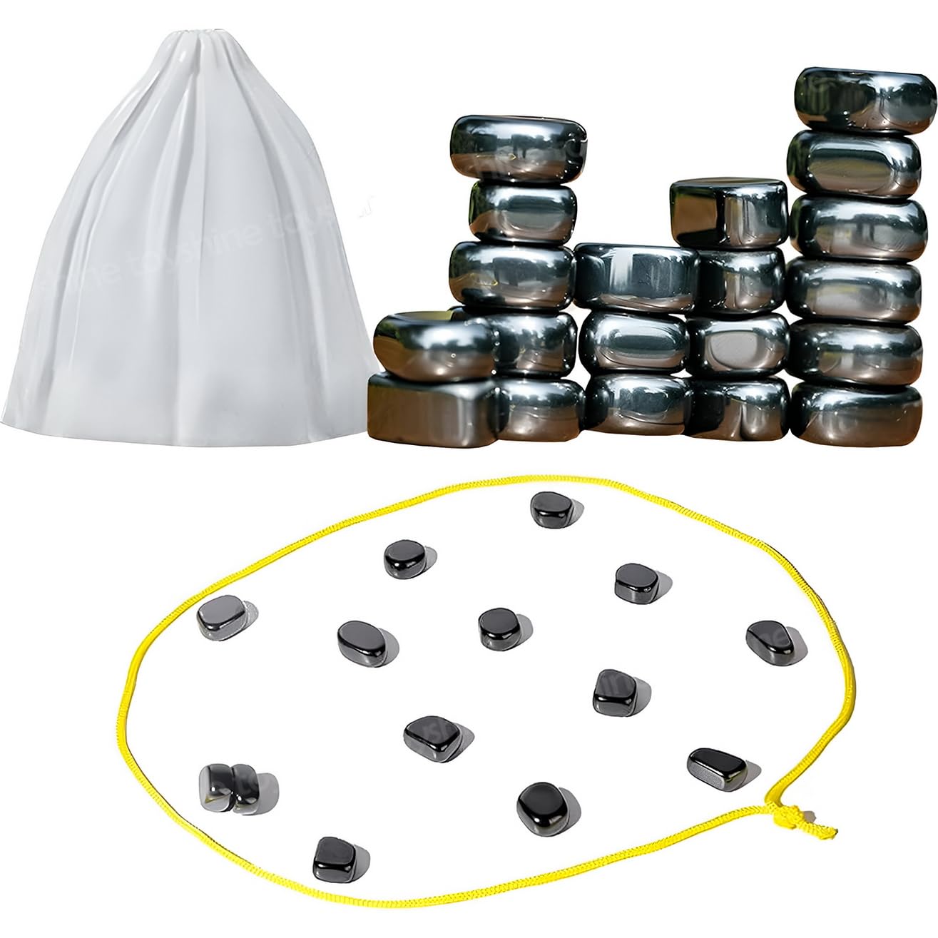 Toyshine 20 Pc Fun Magnetic Magna Bunch Table Top Game DIY Irregular Polished Magnets & Lanyard Set for Mind Sharpness Learning Activities Educational Montessori Toy for 14+Age