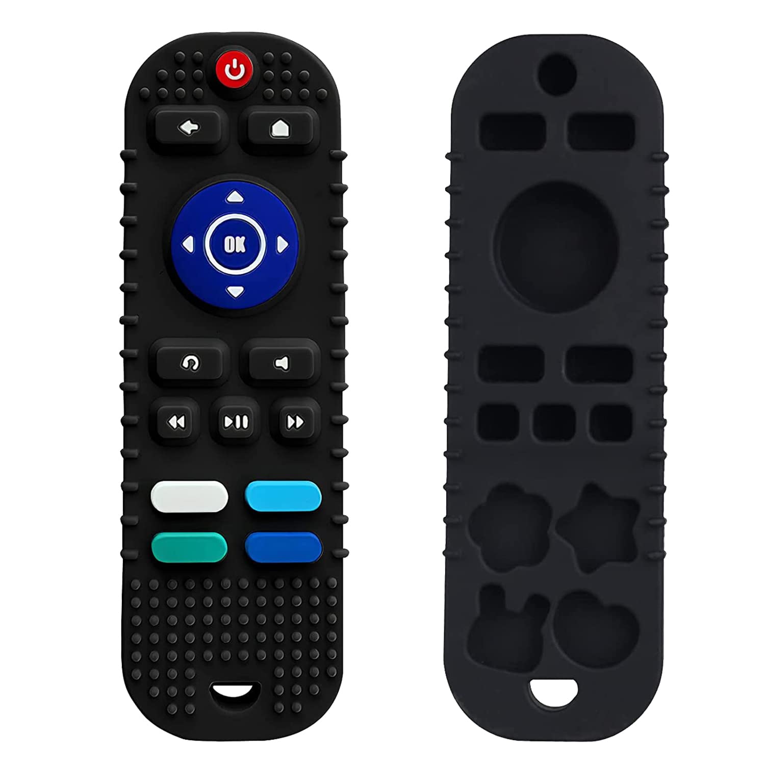 tekme Remote Teether for Baby, Remote Teether for 3+ Months and 6 to 12 Months Baby, Helps Biting Skills Development, Colour & Shape Recognition, Teething Toys for Babies and Toddlers (Black)