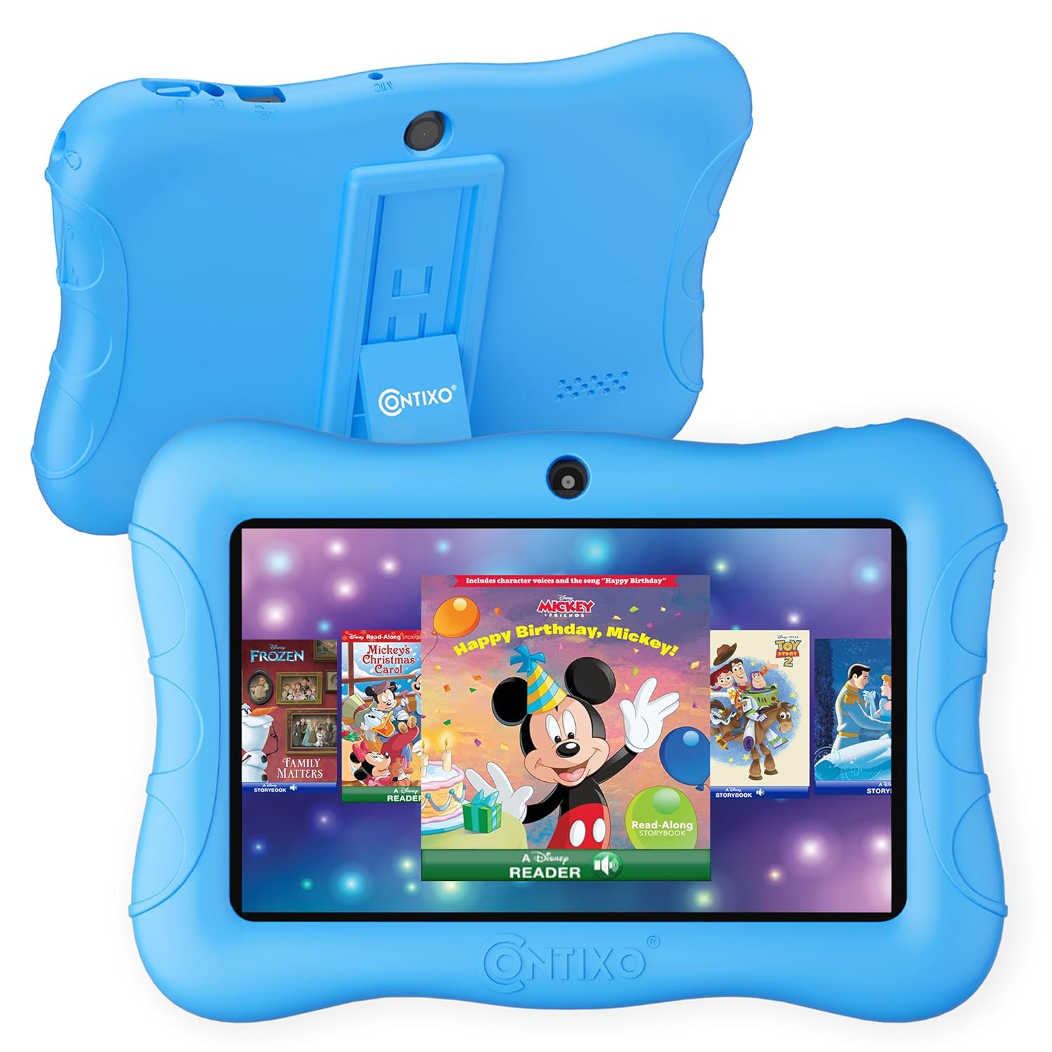 Contixo IZI V9 2GB RAM 32 GB ROM 7 Inch Kids Tablet, Android 10 Tablet, Educational Kids, Parental Control Pre Installed Learning Game Apps with WiFi Bluetooth Tablets for Kids 6+ Age (Blue)