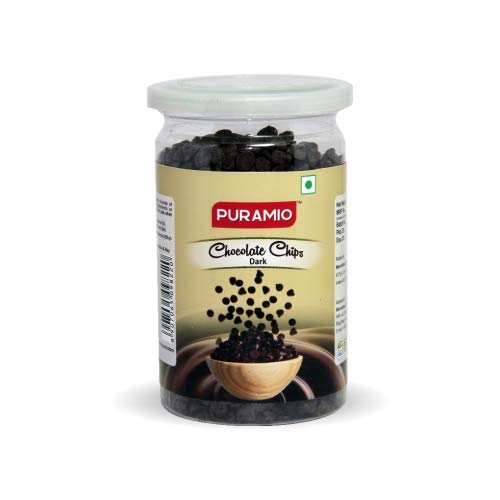 Puramio Chocolate Chips – Dark for Cake Decoration, Ice-creams & Shakes, 200g