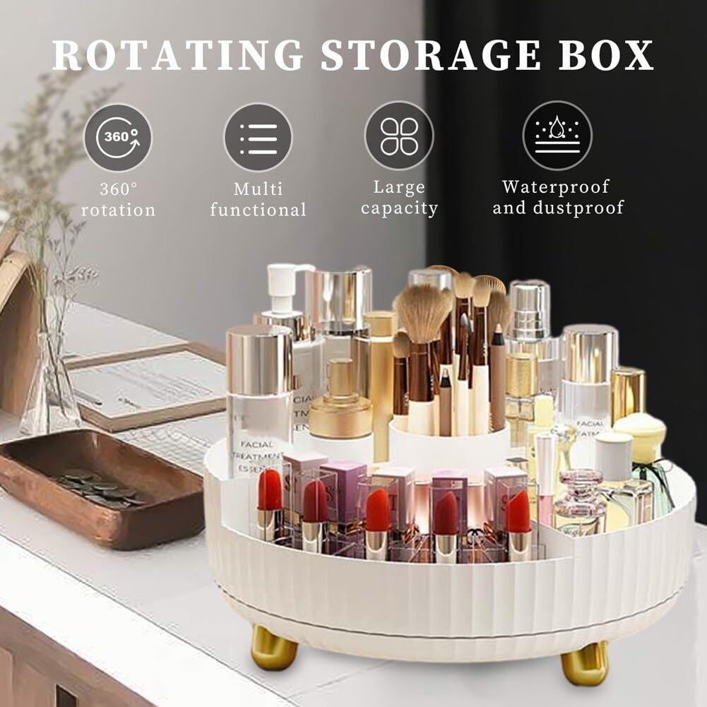 Seadra 360°Rotatable Desk Pen Holder Multipurpose Organize Box Household Supplies for Children Girl Boys Bedroom Desktop Decor