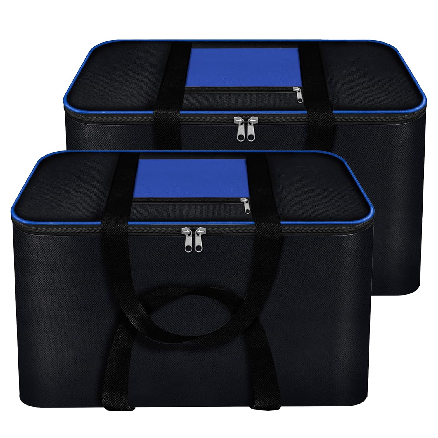 Storite 2 Pack Moisture Proof Nylon Large Size Underbed Storage Bag For Clothes (54 x 46 x 28 cm) – BlueBlack, Rectangular