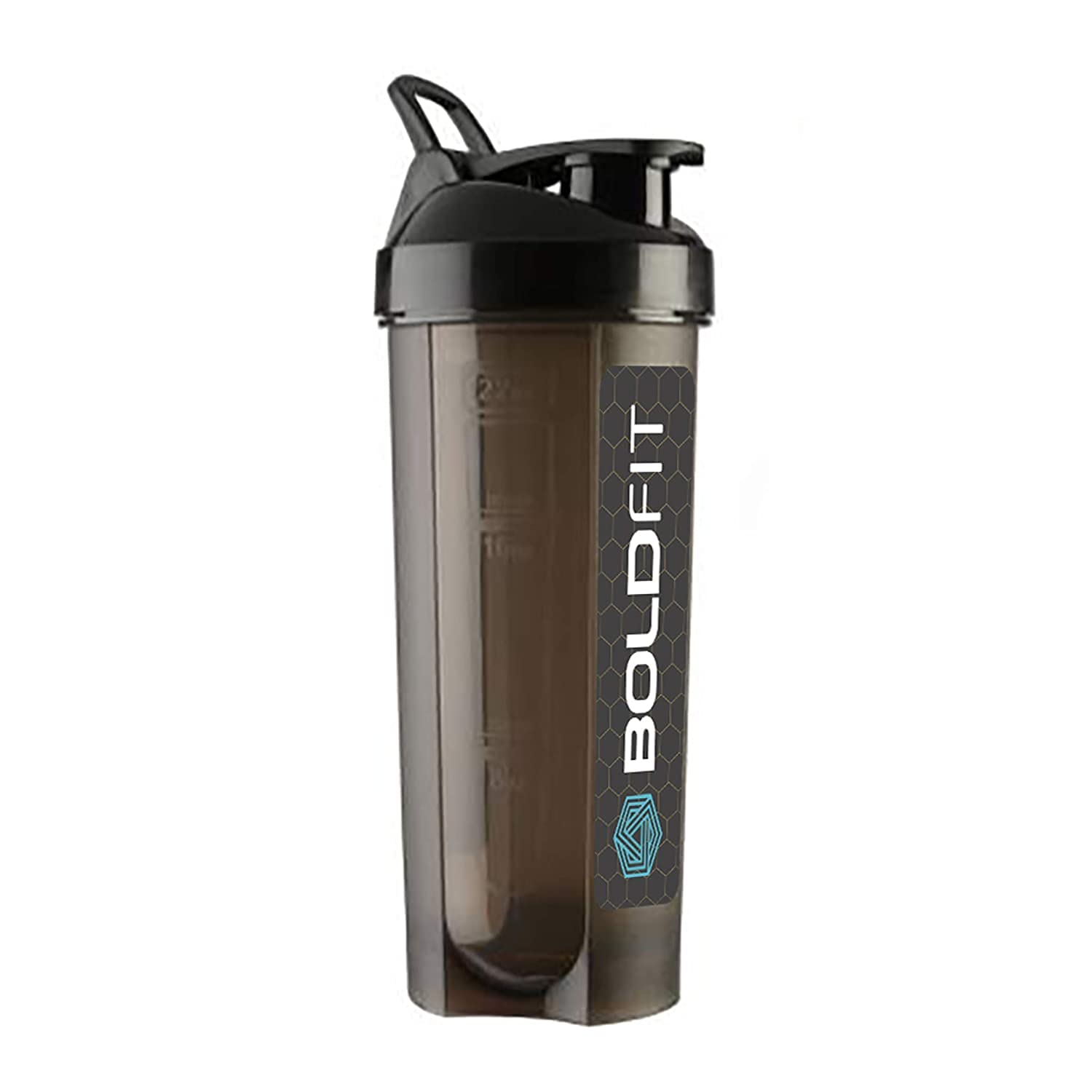 Boldfit Plastic Gym Typhoon Shaker Bottle 700Ml 100% Leakproof Guarantee Sipper Bottle Ideal For Protein,Preworkout And Bcaas,Bpa Free Material-Black