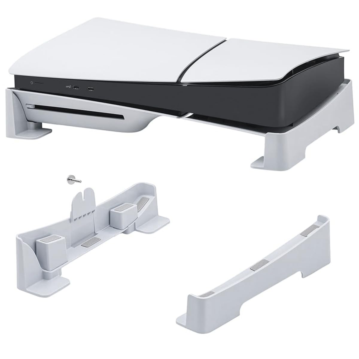 Desk Stand for PS5 Slim Console, Horizontal Stand for PS5 Slim Console, Anti-Slip Base Stand Accessories for Playstation 5 Slim Digital & Ultra-HD Edition Console, No PS5 Slim Digital Console Included