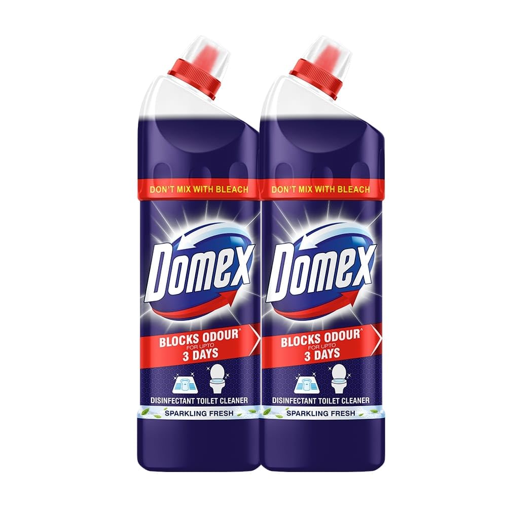Domex Disinfectant Expert Toilet Cleaner, 1 ltr, Removes Tough Stains and Odour, Provides Long Lasting Freshness And Hygiene (Pack of 2)