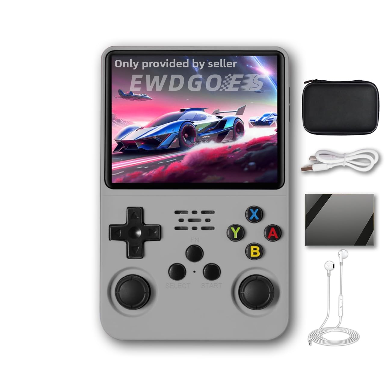 EWDGOES R36S Handheld Game Console 3.5 inch Preinstalled Emulator System Gray 32GB+64GB, Grey
