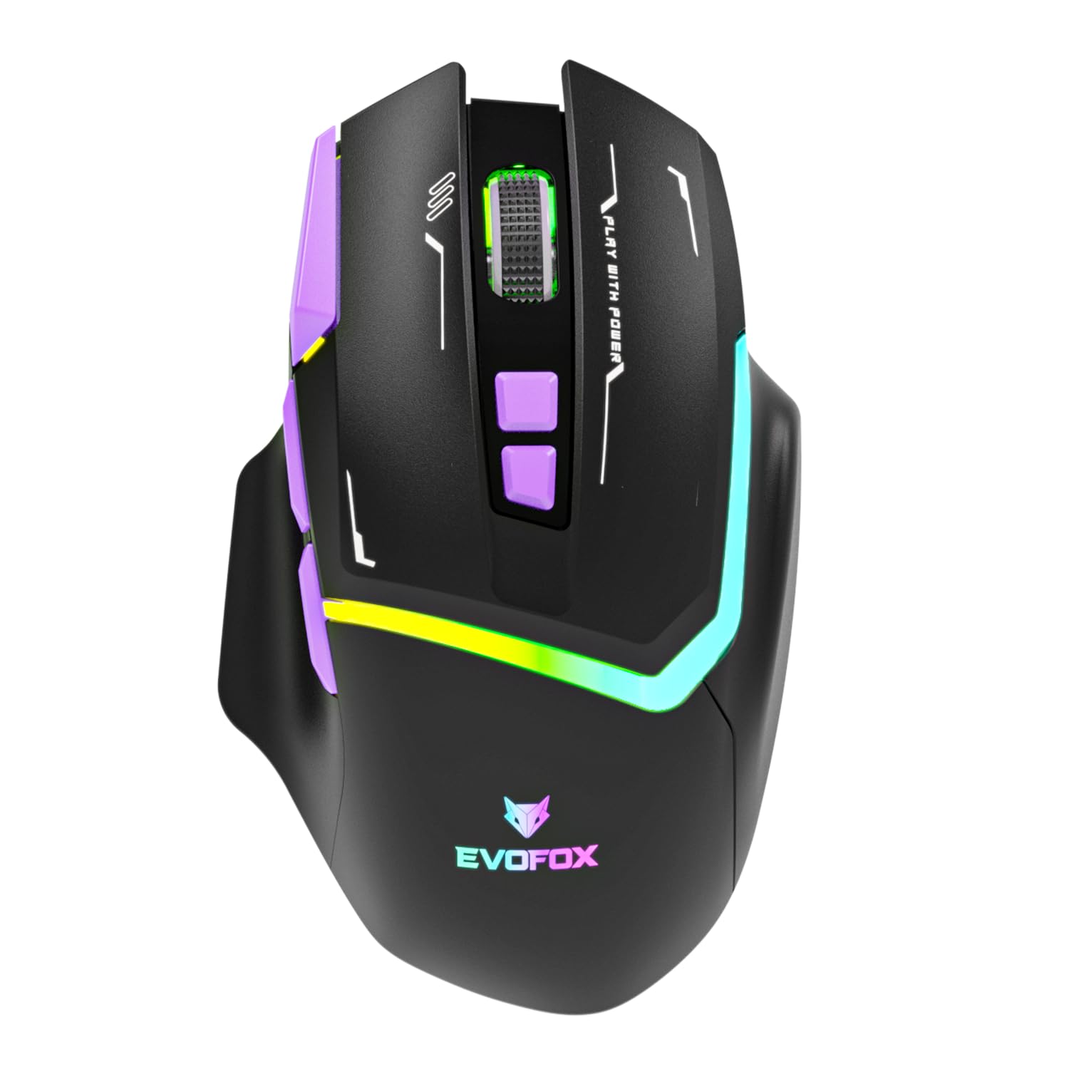 EvoFox Banshee Rechargeable Wireless Gaming Mouse (2.4G+BT+Wired), Lag Free Hyper Connect-Pixart3325 Sensor, Upto 1000Hz Polling Rate & 10000DPI, 8 Programmable Buttons, Comprehensive Software