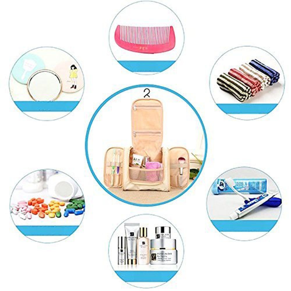 Flipco Cosmetic Bag Organizer Bag Large Capacity Hanging Travel Toiletry Kit Makeup Bag