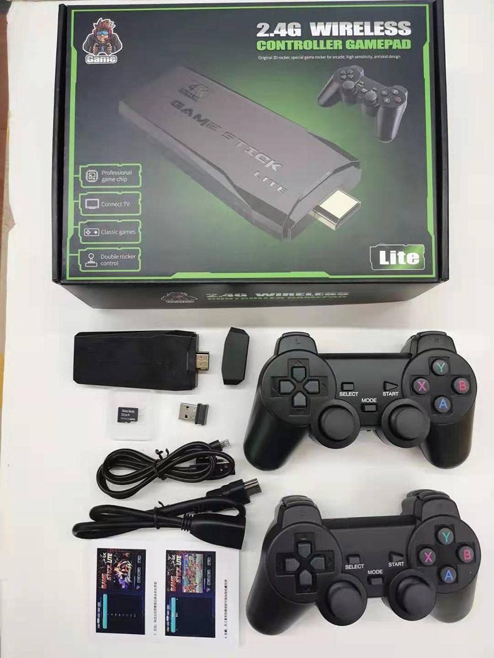 GSH Wireless 4K Video Game Console Stick with built-in Retro Classic Games + Gamepads