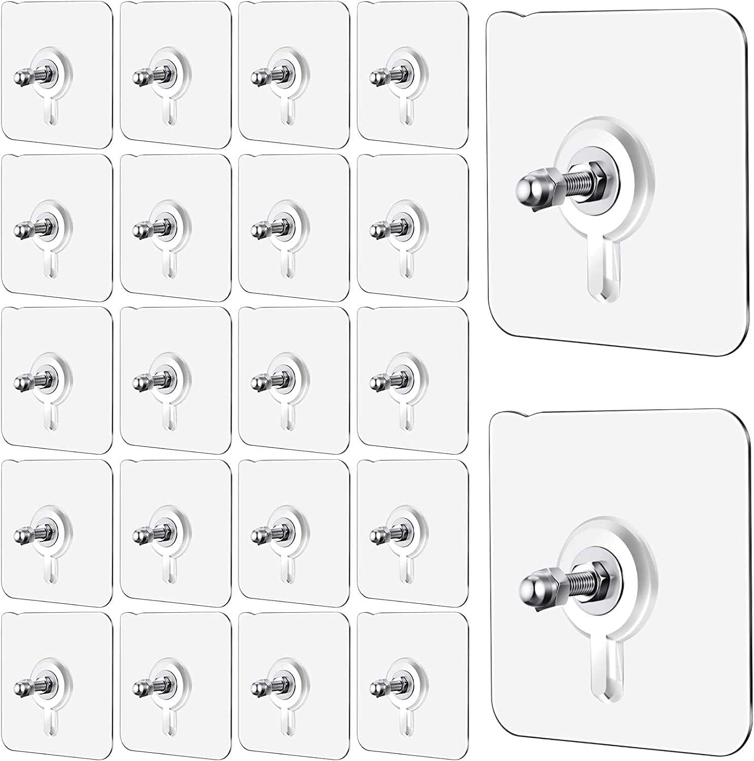 HOUSONIC ENTERPRISE Screw Free Wall Hook,Waterproof and Rustproof to use Inside Kitchen, Bathroom, Home and Office,Self Adhesive Hook(Pack of 15)