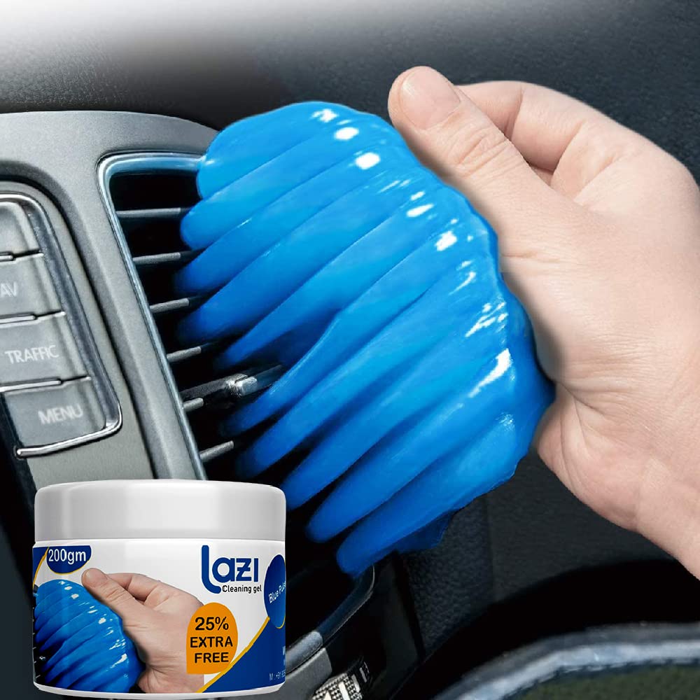 LAZI (Big 200 gm) Multipurpose Car AC Vent Interior Dirt Dust Remover Cleaner Cleaning Gel Jelly Slime Putty Kit Accessory for Car Interior Keyboard Computer Laptop Electronic Gadget Cleaning Kit