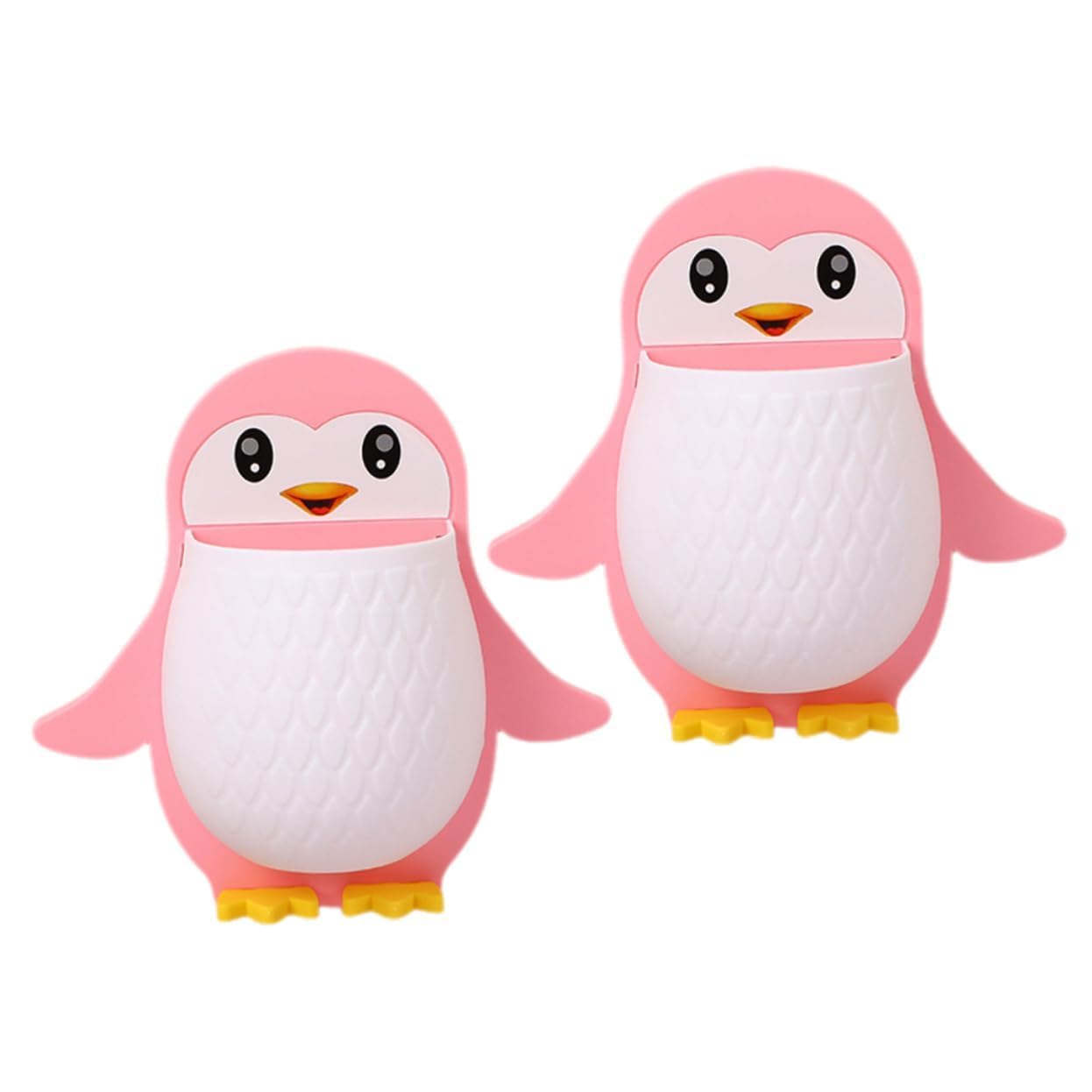 LEXSO Polished Multi-Functional Wooden Desk Organiser, Pen Stand/Pencil Stand with Drawer, Stationery Stand for Office and Students use – Mobile Holder for Desk (2 Pcs, Penguin Stand)